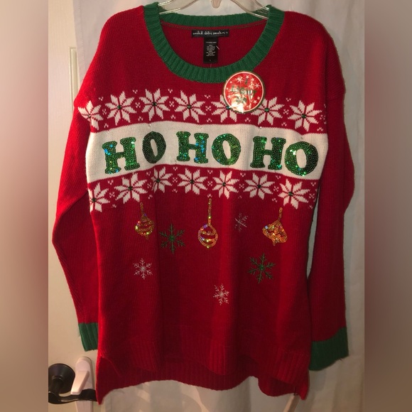 Christmas Sweater that lights up made by United States Sweaters NWT Size L - Picture 1 of 7